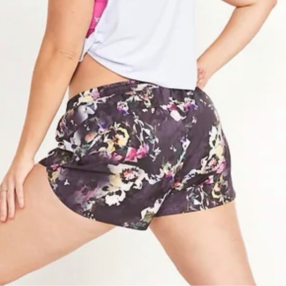 Floral Running Shorts Old Navy Activewear Athletic Workout Drawstring XL 3"